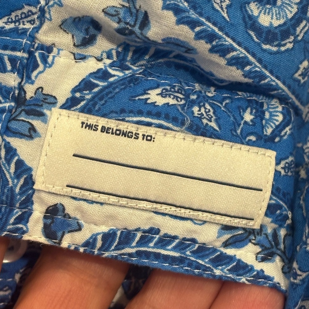 Crewcuts Boys Outfit - Blue Paisley Button-Up Top and Linen Shorts - Picture 8 of 14